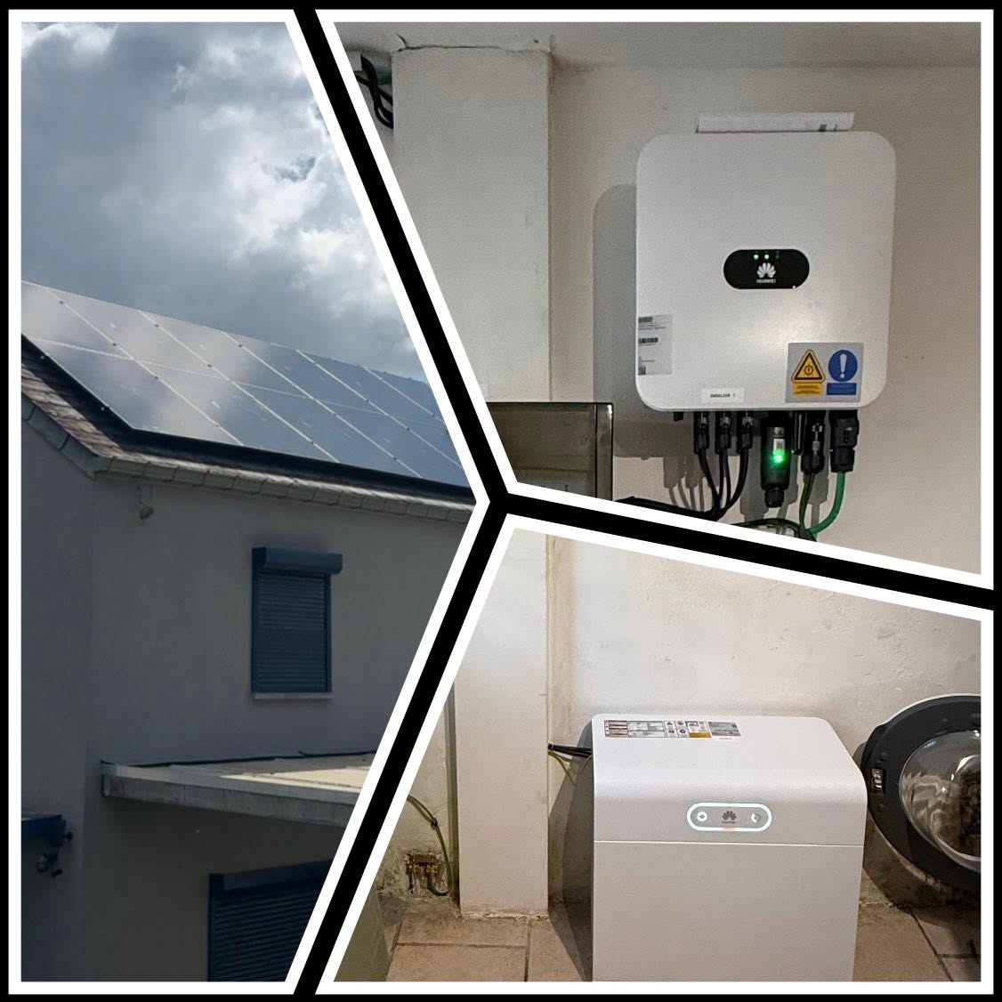 Installation solaire résidentielle avec onduleur et batterie de stockage